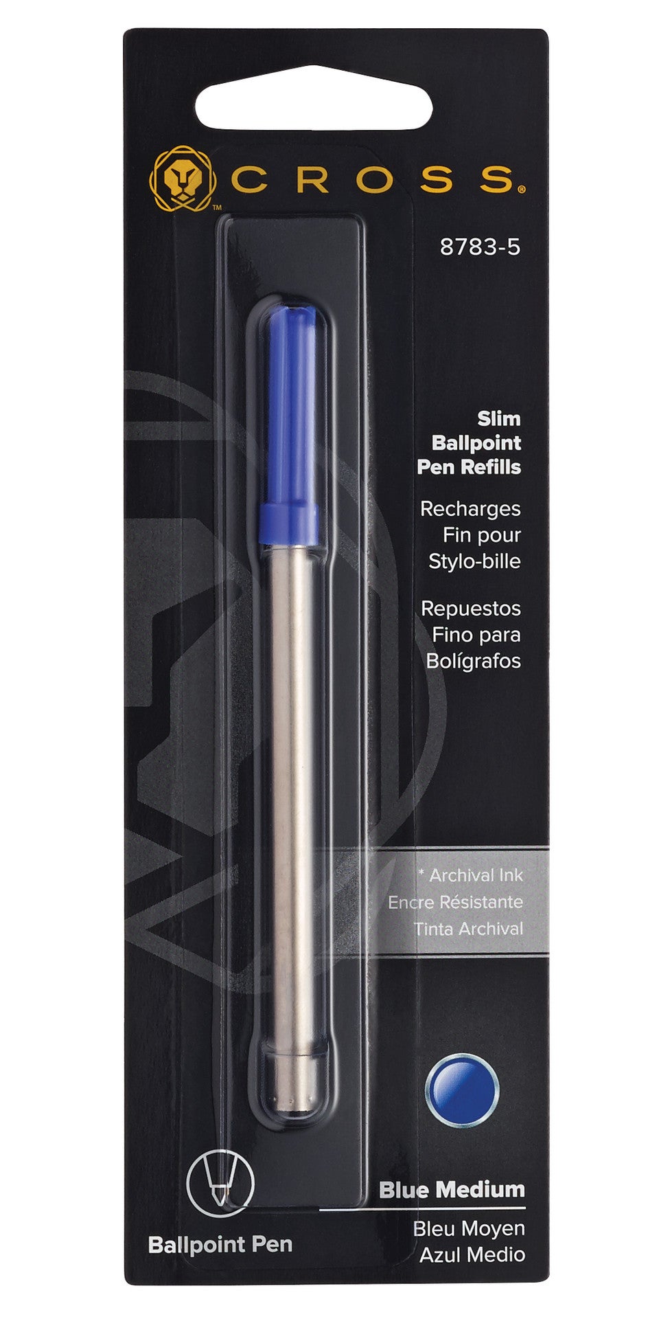 Slim Ballpoint Pen Refill - Blue - Single Pack.