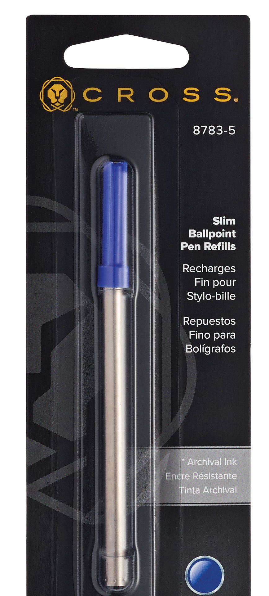 Slim Ballpoint Pen Refill - Blue - Single Pack.