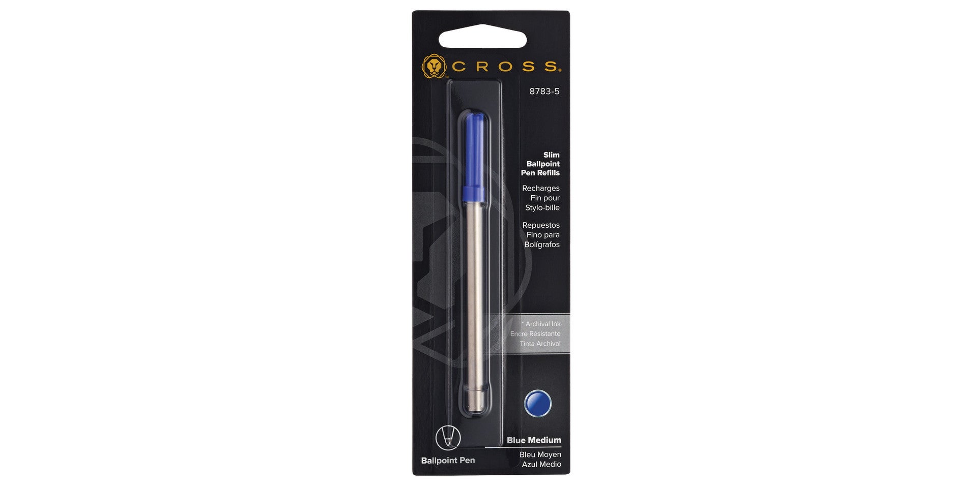 Slim Ballpoint Pen Refill - Blue - Single Pack.