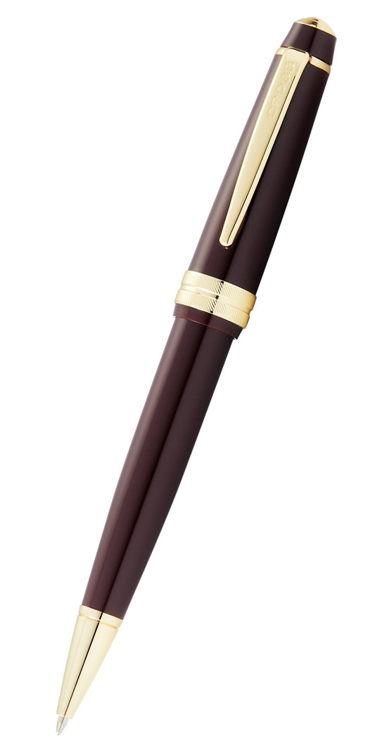 Bailey Light™ Polished Burgundy Resin and Gold Tone Ballpoint Pen.
