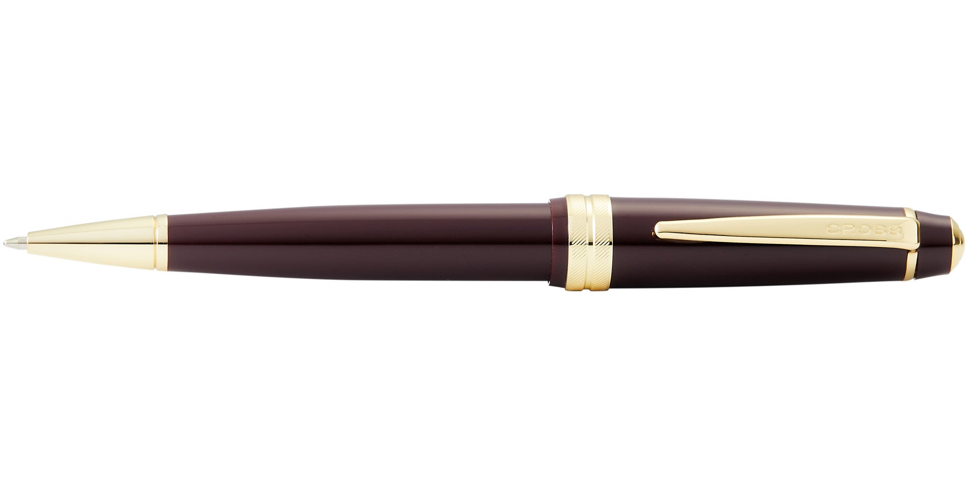 Bailey Light™ Polished Burgundy Resin and Gold Tone Ballpoint Pen.