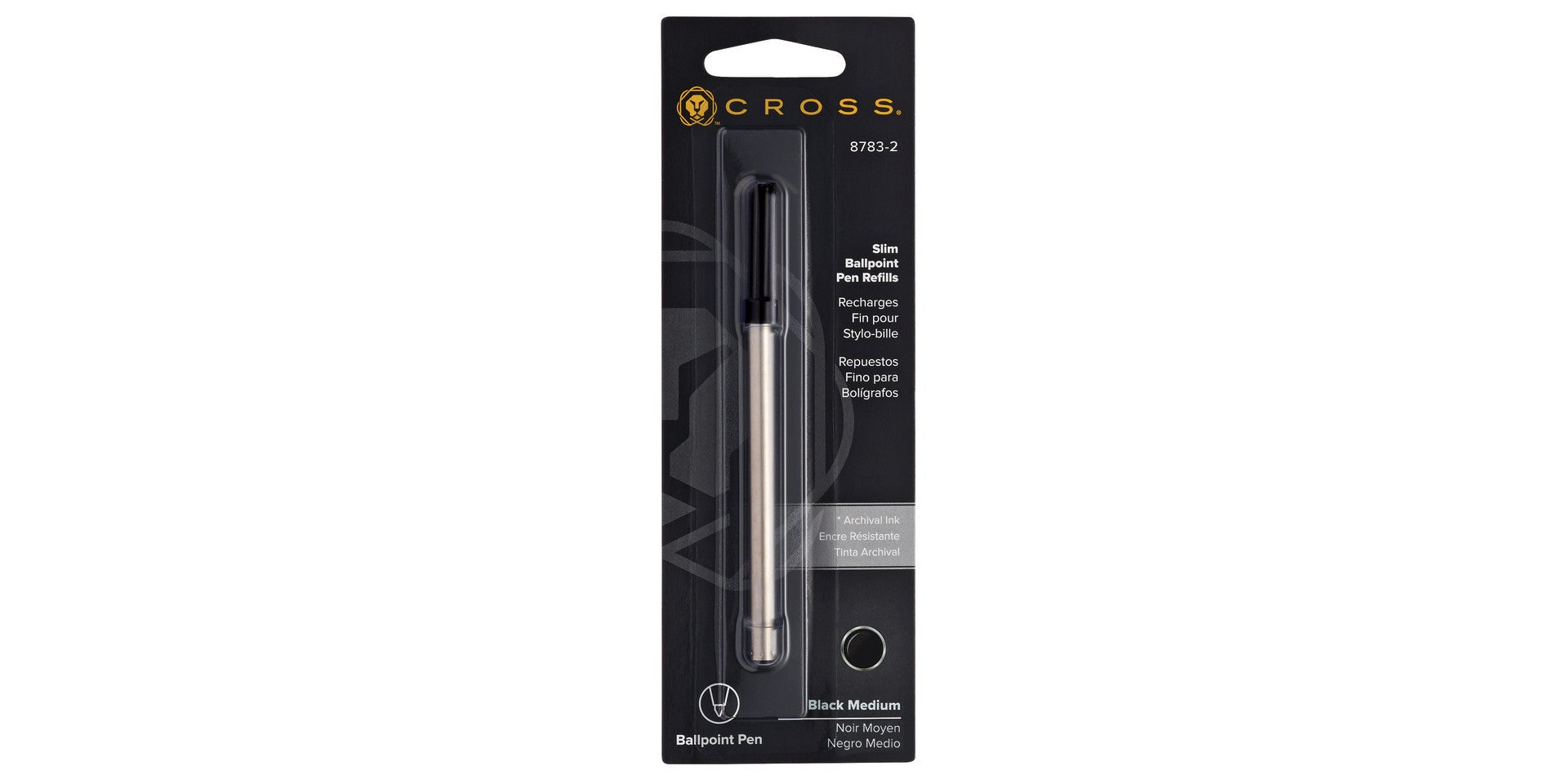Slim Ballpoint Pen Refill - Black - Single Pack.