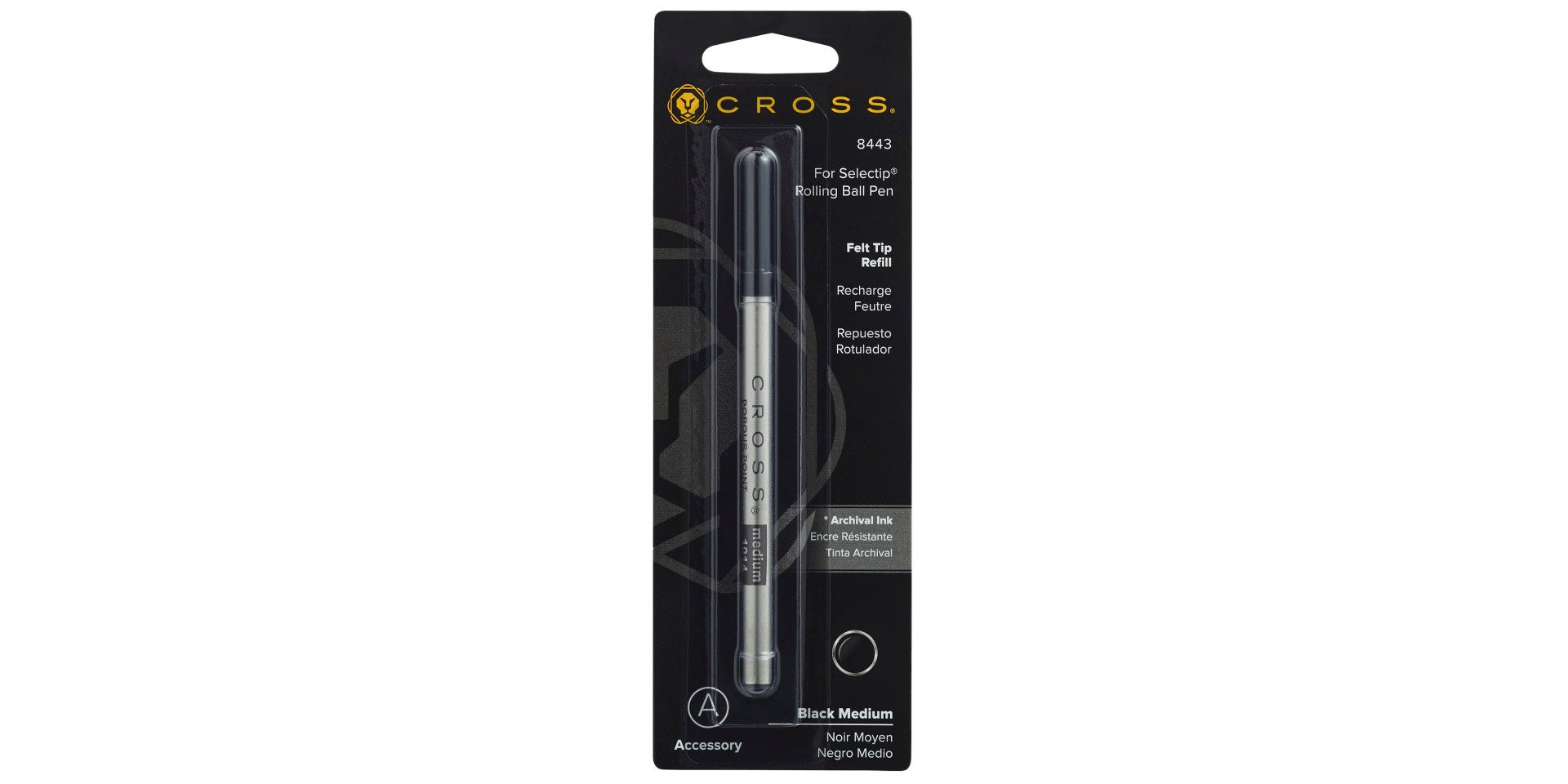 Selectip® Porous-Point Pen Refill - Black - Medium - Single Pack.