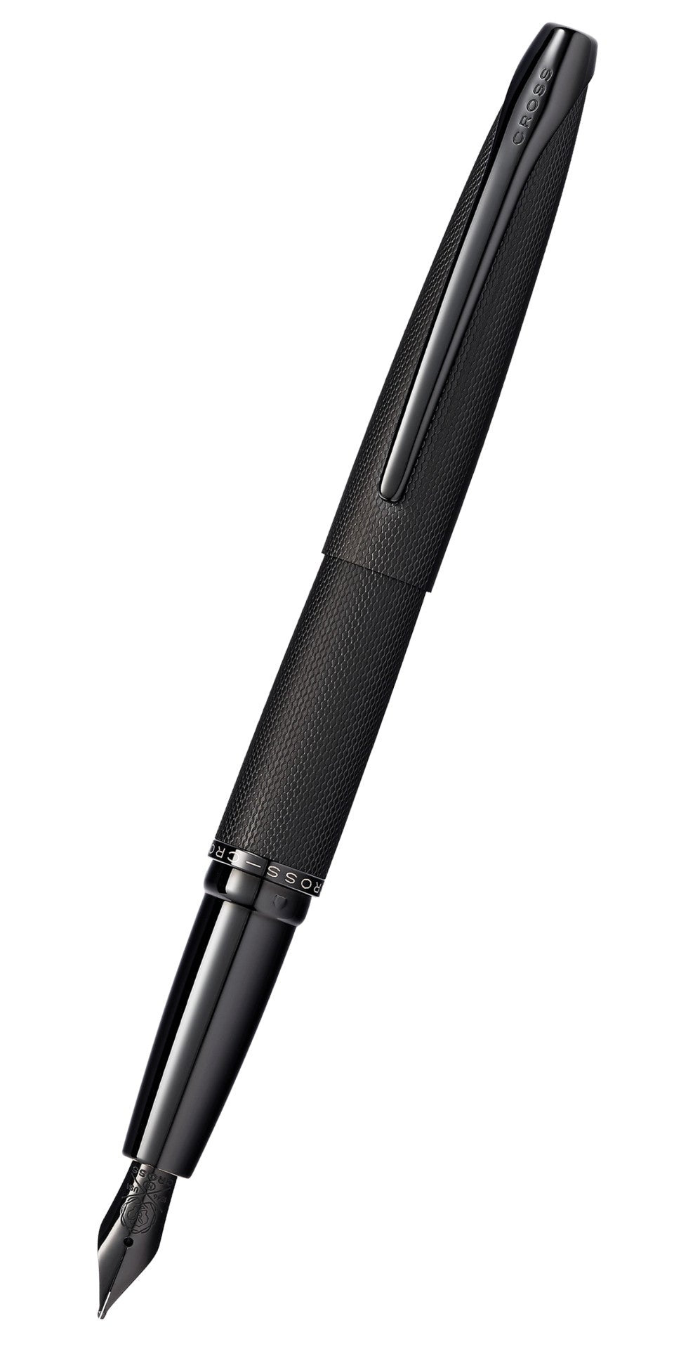 ATX® Brushed Black Stainless Steel Medium Nib Fountain Pen.