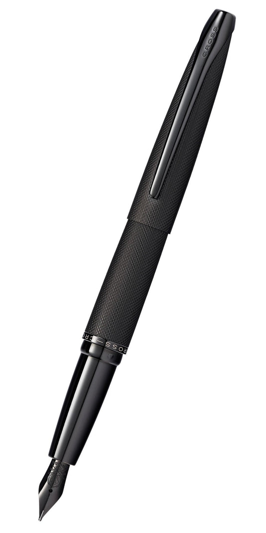 ATX® Brushed Black Stainless Steel Medium Nib Fountain Pen.