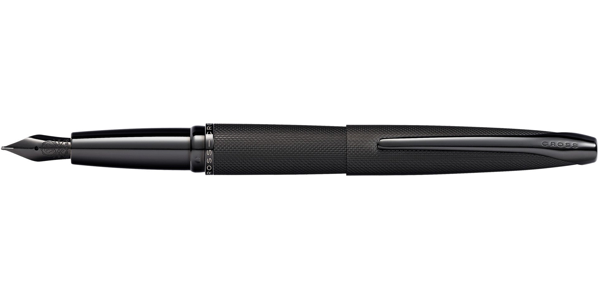 ATX® Brushed Black Stainless Steel Medium Nib Fountain Pen.