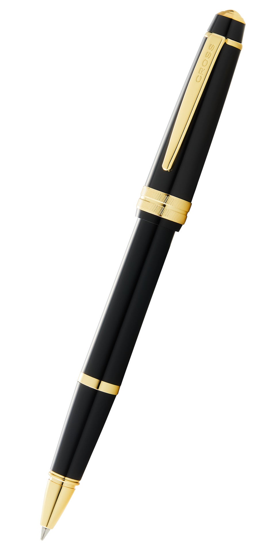 Bailey Light™ Polished Black Resin and Gold Tone Rollerball Pen.
