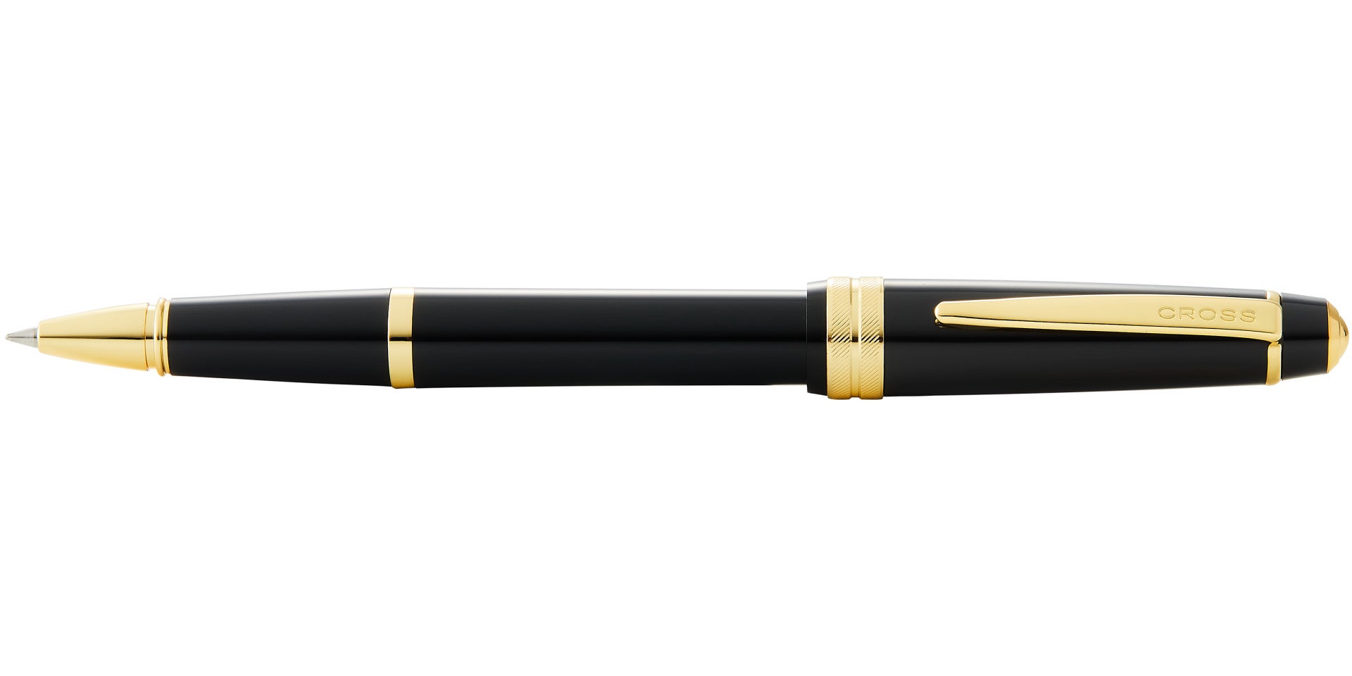Bailey Light™ Polished Black Resin and Gold Tone Rollerball Pen.