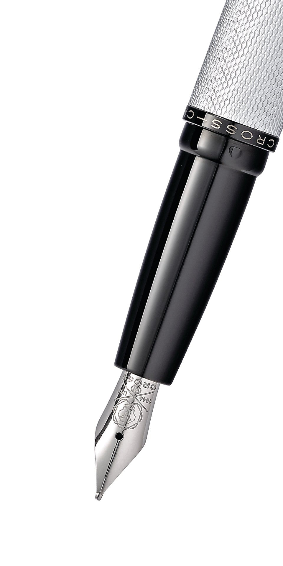 ATX® Brushed Chrome Medium Nib Fountain Pen.