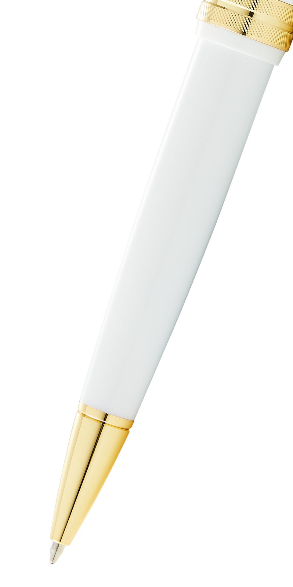 Bailey Light™ Polished White Resin and Gold Tone Ballpoint Pen.