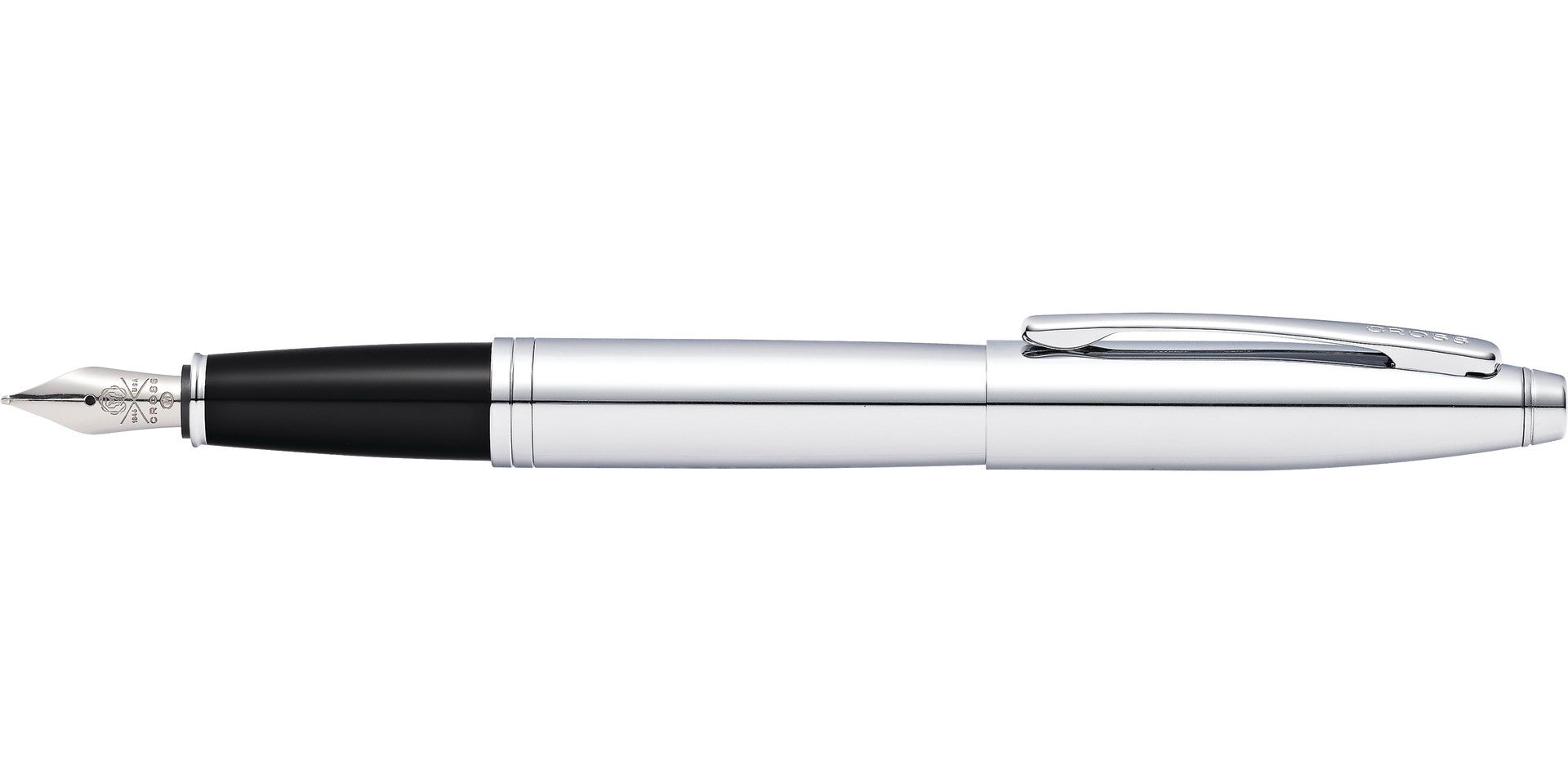 Calais™ Polished Chrome Stainless Steel Medium Nib Fountain Pen.