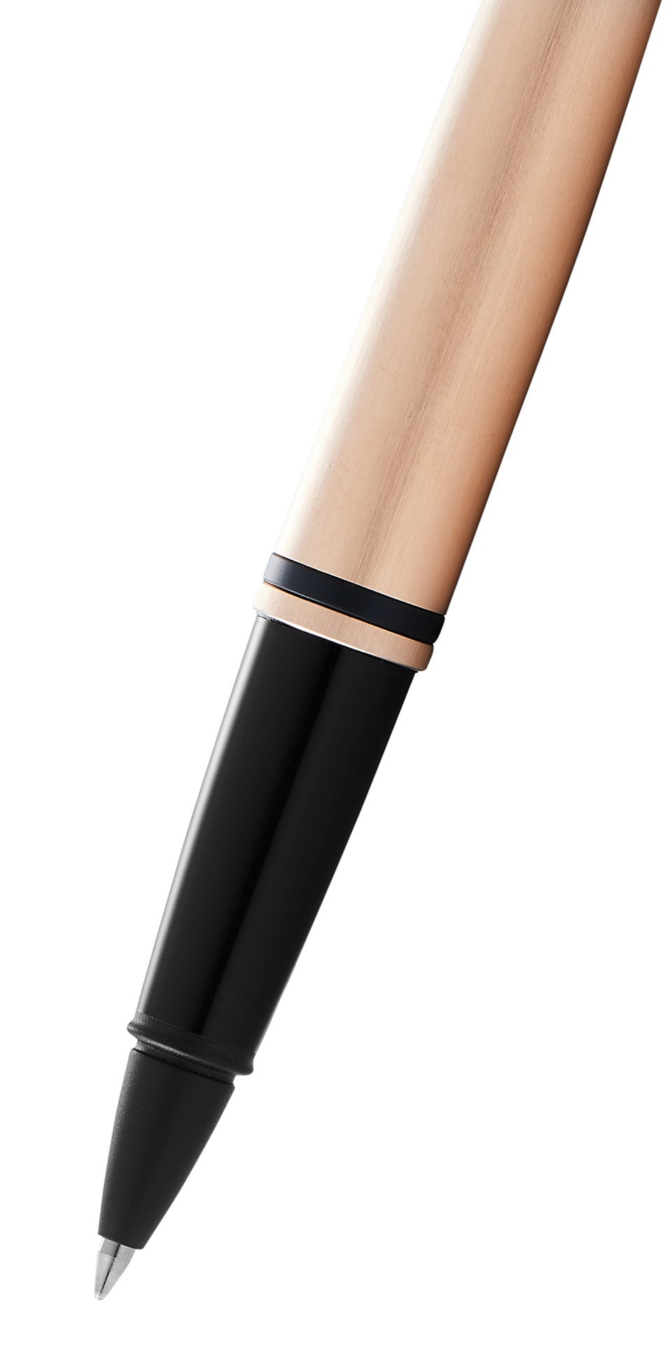 Calais™ Brushed Rose Gold Plate and Black Lacquer Rollerball Pen.