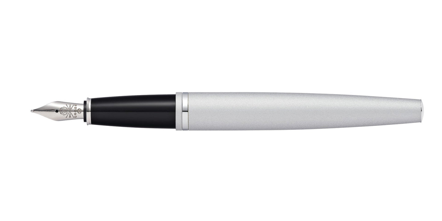 Calais™ Satin Chrome Stainless Steel Medium Nib Fountain Pen.