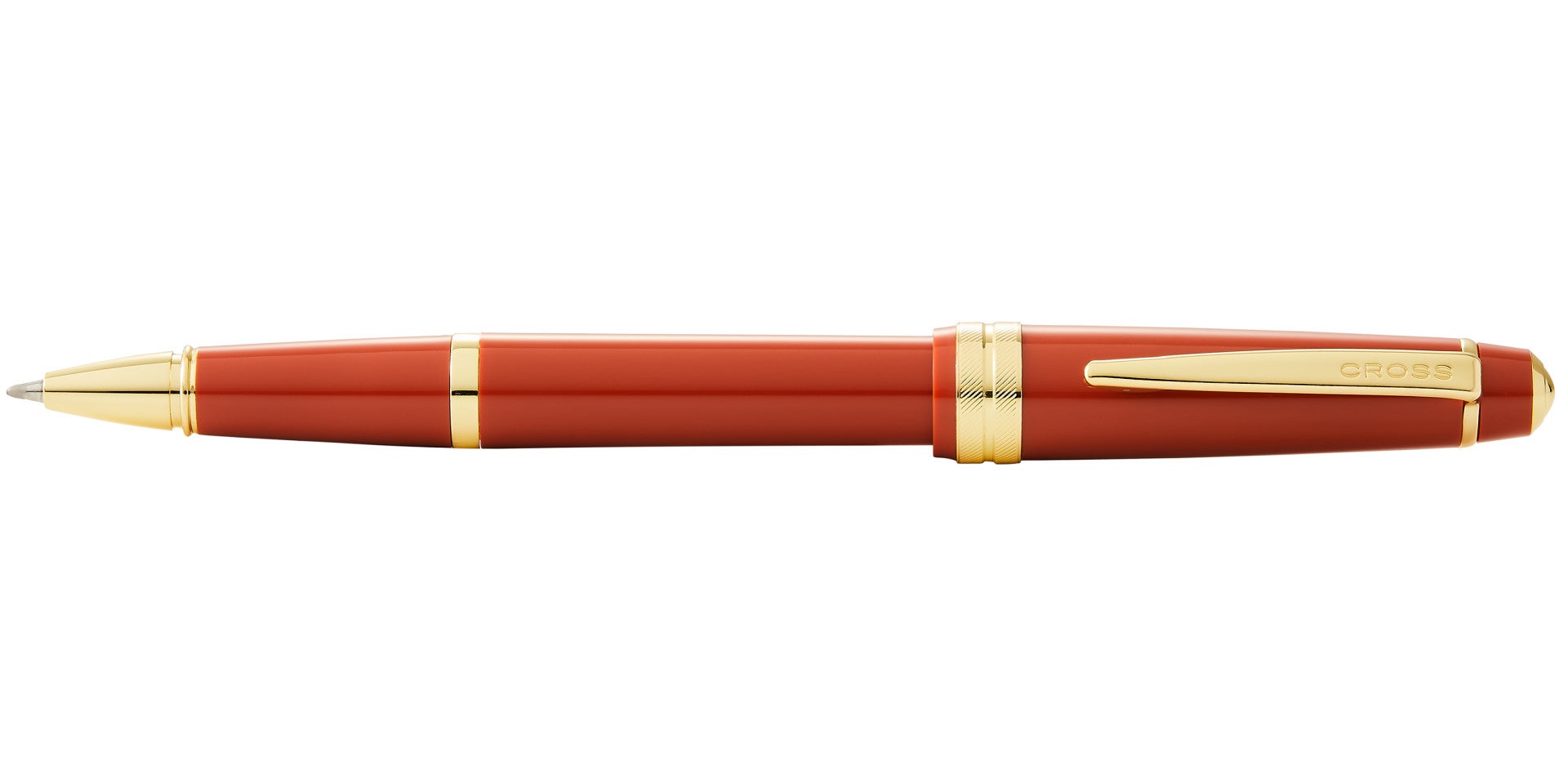 Bailey Light™ Polished Amber Resin and Gold Tone Rollerball Pen.