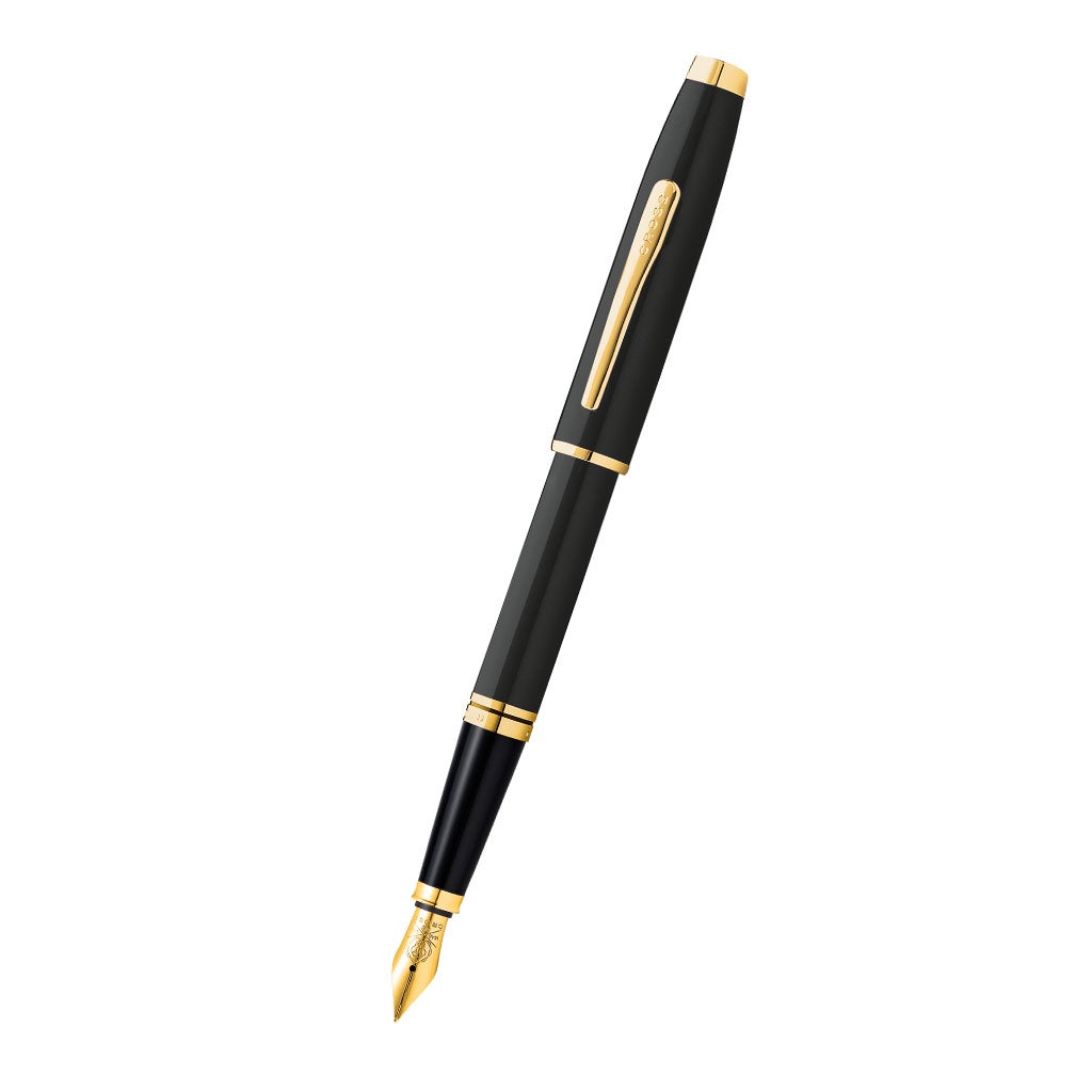 Coventry Black Lacquer with Gold-Tone Fine Nib Fountain Pen.