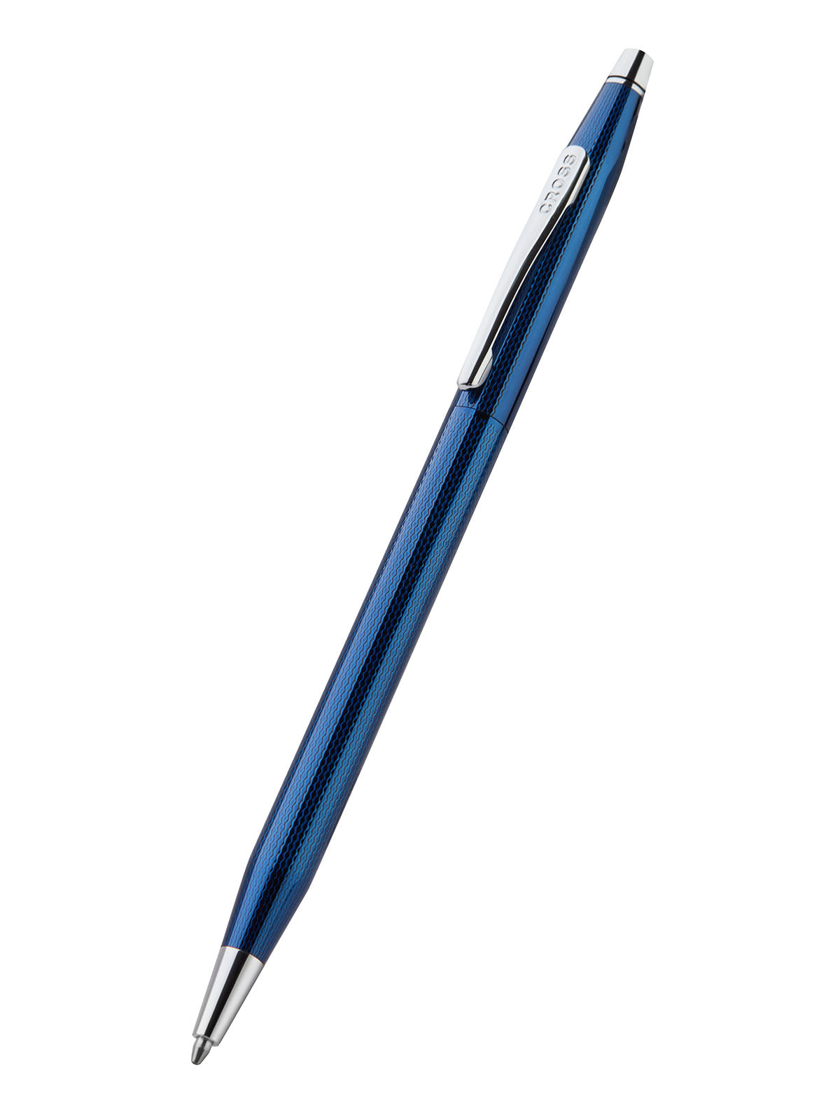 Classic Century® Translucent Cobalt Blue Engraved Diamond Pattern Ballpoint Pen.