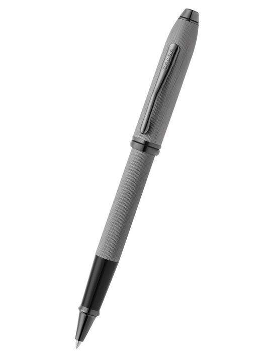 Townsend® Polished Slate Gray Engraved Diamond Pattern with Slate Gray PVD Appointments Selectip® Rollerball Pen.