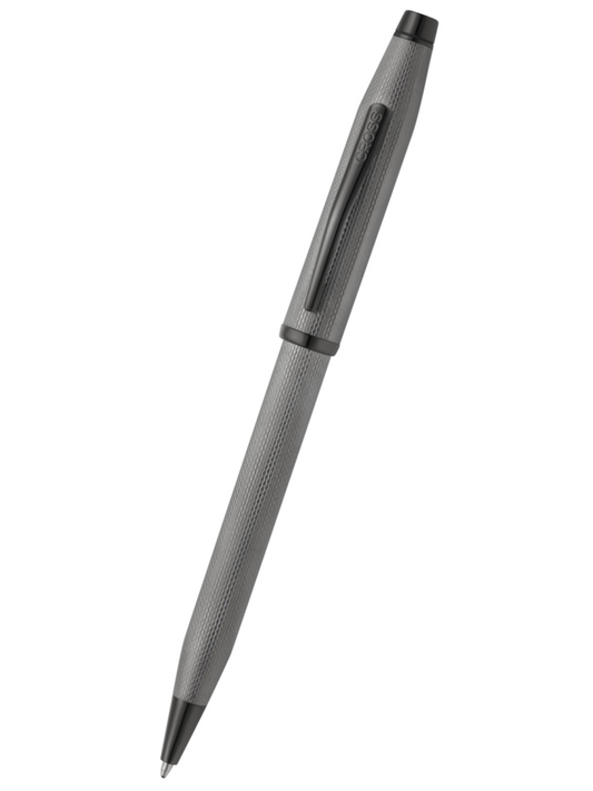Silver pen on a white background