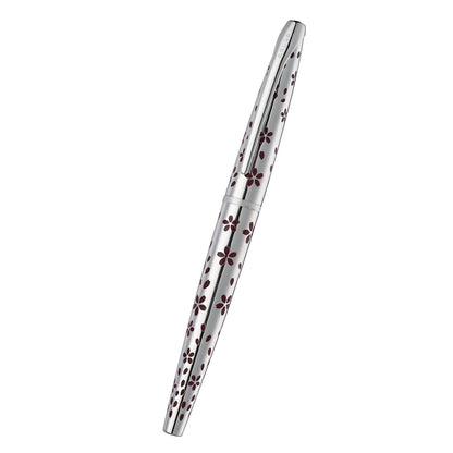 ATX® Cherry Blossom Polished Chrome with Polished Chrome Appointments and Chrome Plated Medium Nib Fountain Pen