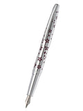 ATX® Cherry Blossom Polished Chrome with Polished Chrome Appointments and Chrome Plated Medium Nib Fountain Pen
