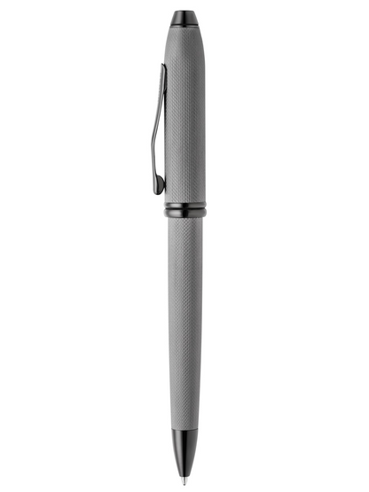 Townsend® Polished Slate Gray Engraved Diamond Pattern with Slate Gray PVD Appointments Ballpoint Pen