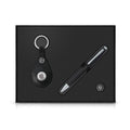 Calais™ Matte Black Ballpoint Pen and Classic Black Smart Tracker Key Chain Gift Set