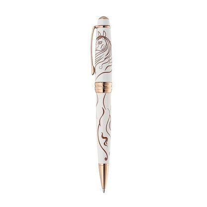 Bailey™ Zodiac Year of the Horse White Lacquer with Rose-Gold Plated Appointments Ballpoint Pen - view 2