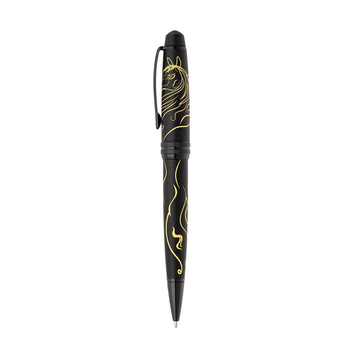 Bailey™ Zodiac Year of the Horse Matte Black Lacquer with Black PVD Appointments Ballpoint Pen - view 2
