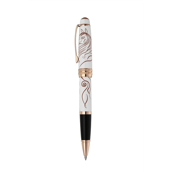 Bailey™ Zodiac Year of the Horse White Lacquer with Rose-Gold Plated Appointments Rollerball Pen