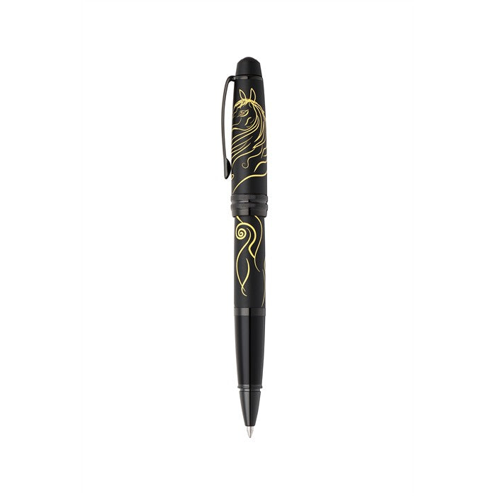 Bailey™ Zodiac Year of the Horse Matte Black Lacquer with Black PVD Appointments Rollerball Pen - view 2