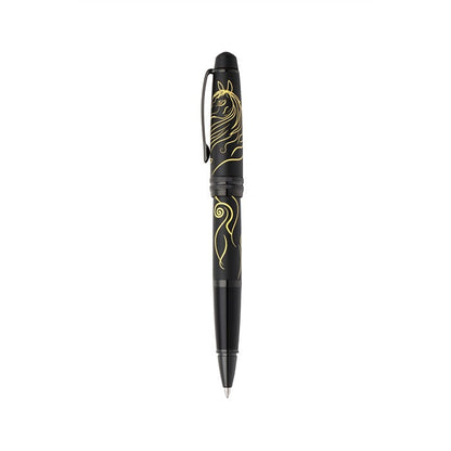 Bailey™ Zodiac Year of the Horse Matte Black Lacquer with Black PVD Appointments Rollerball Pen - view 2