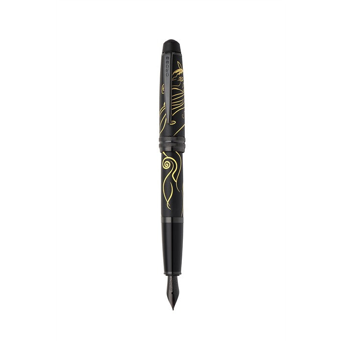 Bailey™ Zodiac Year of the Horse Matte Black Lacquer with Black PVD Appointments Medium Nib Fountain Pen - view 2