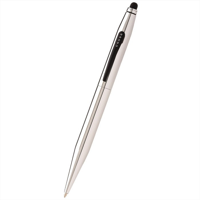 Tech2 Chrome with Satin Black Appointments with Classic Black Magnetic Saffiano Leather Single Pen Case Gift Set