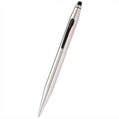 Tech2 Chrome with Satin Black Appointments with Classic Black Magnetic Saffiano Leather Single Pen Case Gift Set