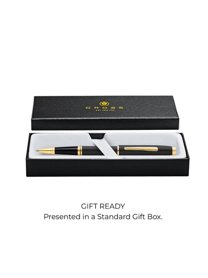 Coventry Black Lacquer with Gold Appointments Rollerball Pen