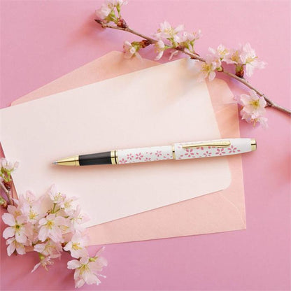 Coventry Cherry Blossom Pearl White Lacquer Rollerball Pen