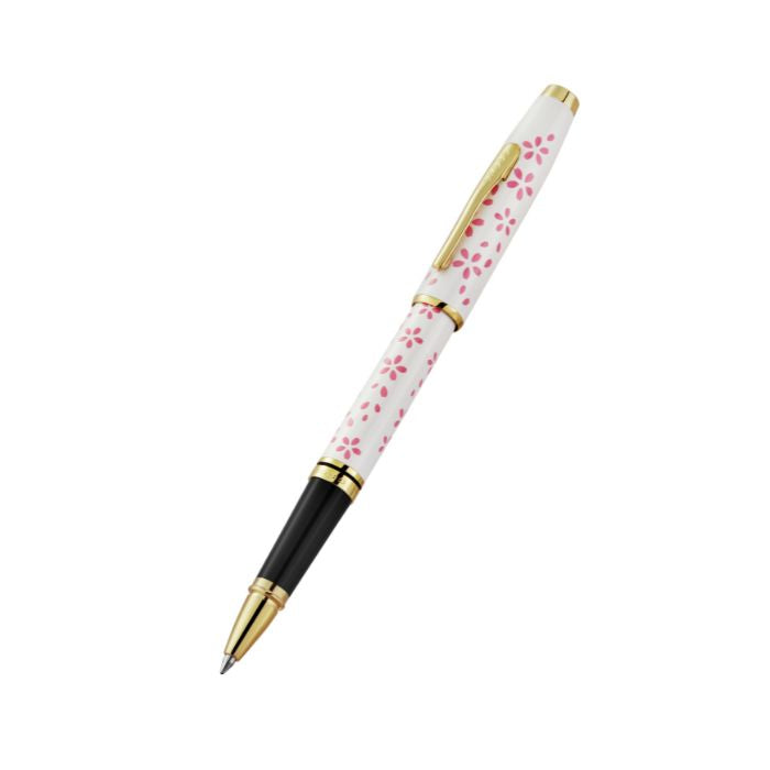 Coventry Cherry Blossom Pearl White Lacquer Rollerball Pen