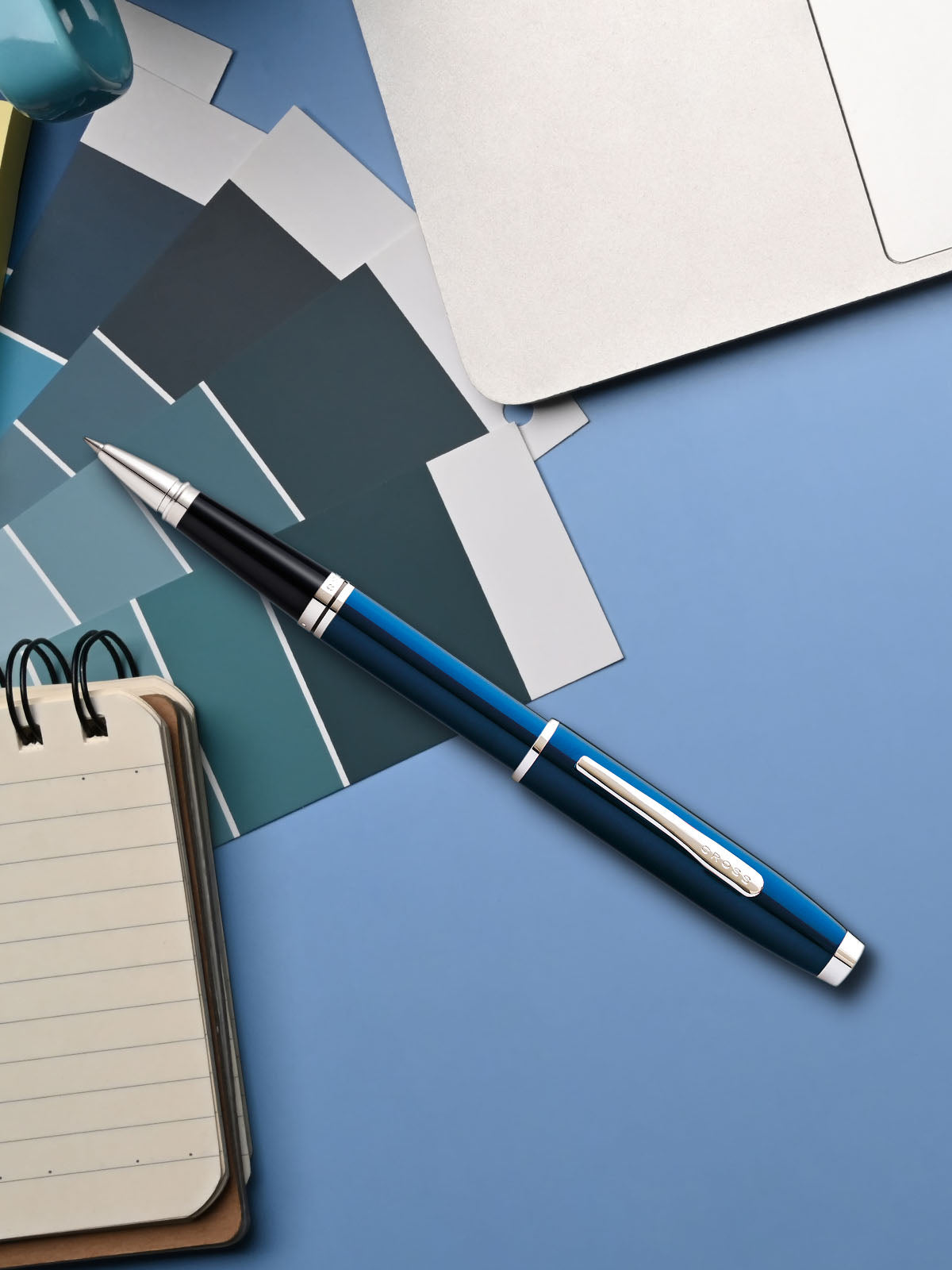 Coventry Blue Lacquer Rollerball Pen.