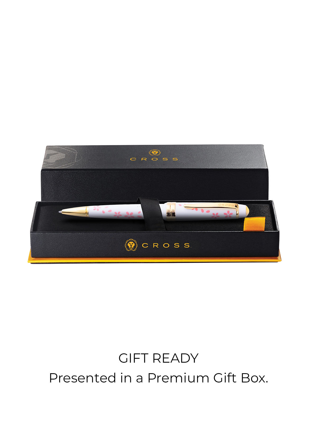 Bailey Light™ Cherry Blossom Glossy White Resin Ballpoint Pen.