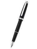 Lume Obsidian Black with Chrome Appointments and Stainless Steel Medium Nib Fountain Pen
