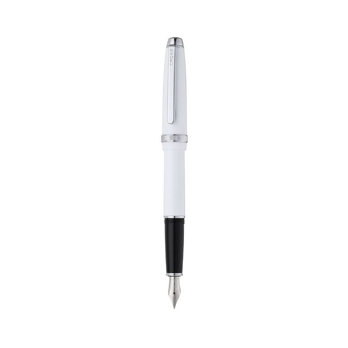 Lume Porcelain White with Polished Chrome Appointments Ballpoint Pen & Fountain Pen (Medium) Gift Set