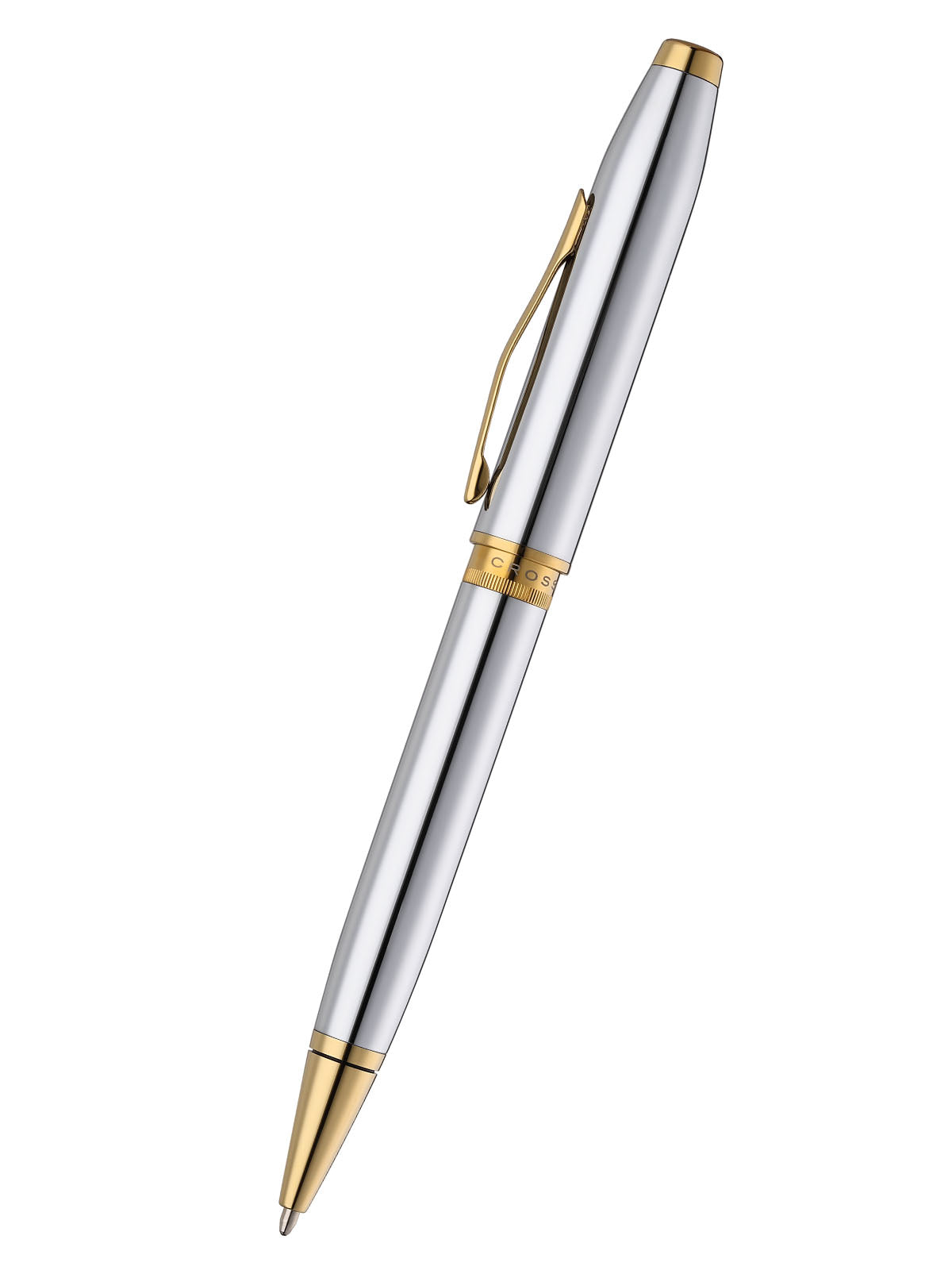 Foundry Polished Chrome with PVD Gold Appointments Ballpoint Pen