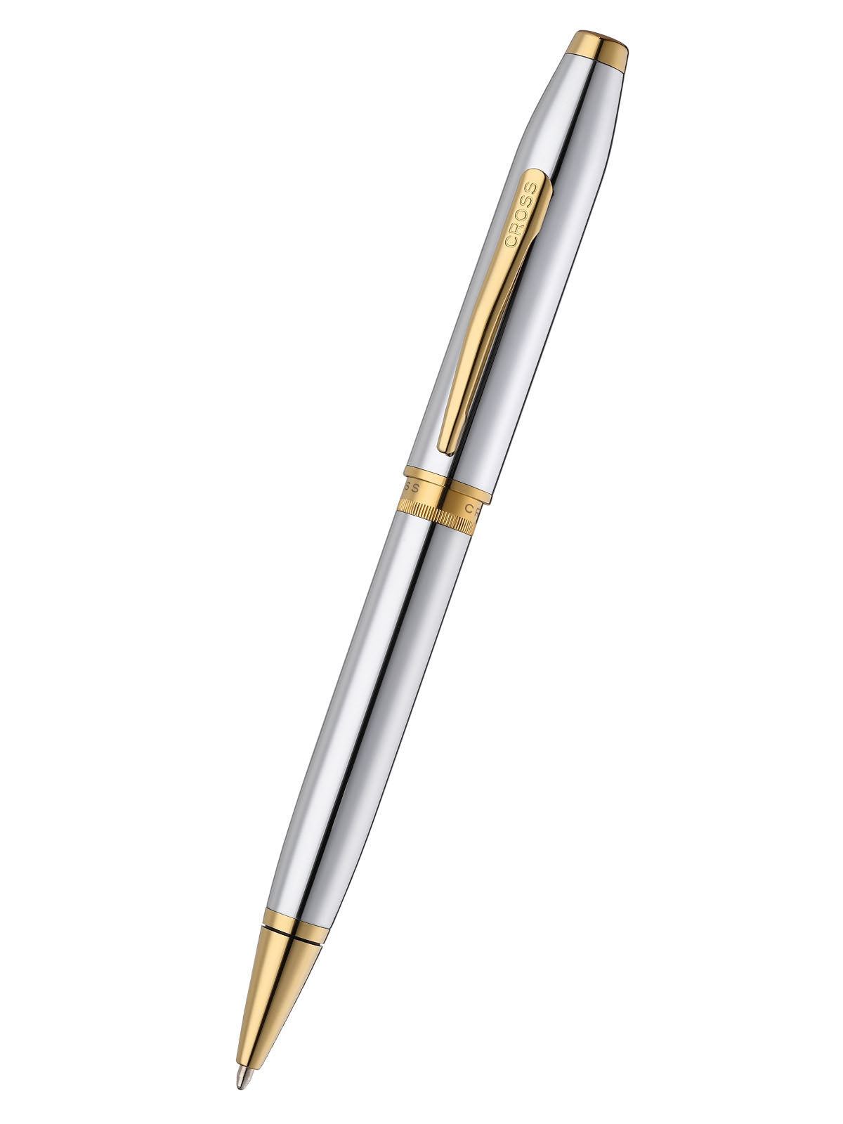 Foundry Polished Chrome with PVD Gold Appointments Ballpoint Pen