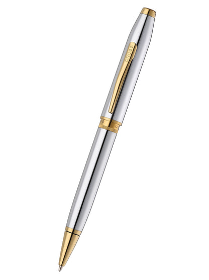 Foundry Polished Chrome with PVD Gold Appointments Ballpoint Pen