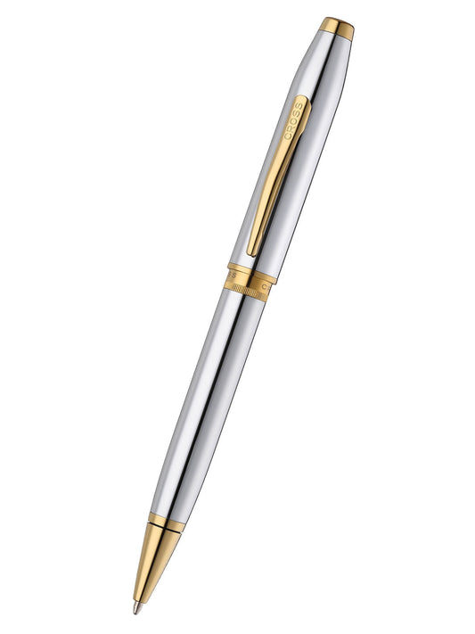 Foundry Polished Chrome with PVD Gold Appointments Ballpoint Pen