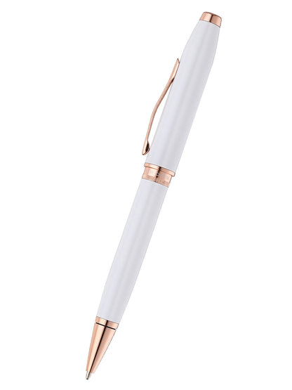 Foundry Pearl White Lacquer with Rose Gold Appointments Ballpoint Pen