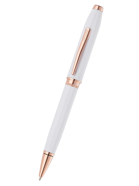 Foundry Pearl White Lacquer with Rose Gold Appointments Ballpoint Pen
