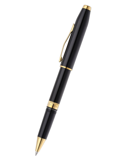 Foundry Glossy Black Lacquer with PVD Gold Appointments Rollerball Pen