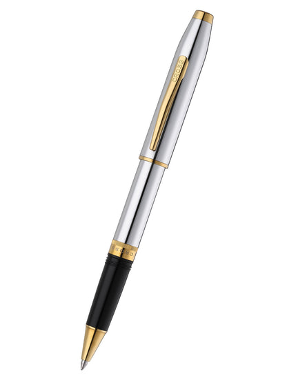 Foundry Polished Chrome with PVD Gold Appointments Rollerball Pen