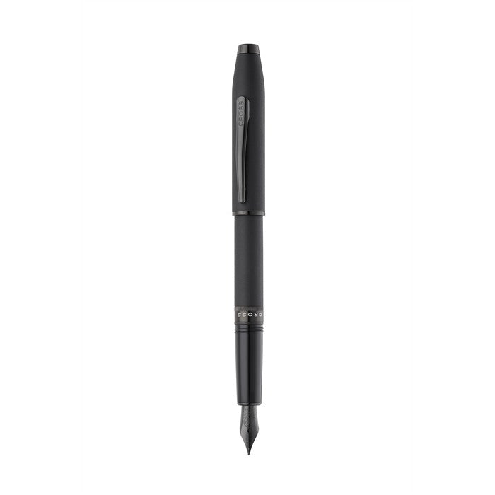 Foundry Matte Black Lacquer with PVD Black Appointments Ballpoint Pen & Fountain Pen (Medium) Gift Set